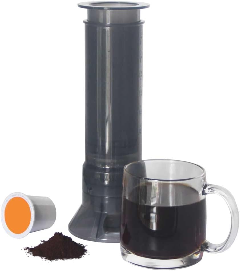 BLACKSMITH FAMILY Portable Travel Coffee Maker Press, Camping Coffee Press, Travel K Cup Coffee Maker - Instantly Makes Delicious Coffee, Compatible with K Cups and Ground Coffee, 4~12 OZ One Shot