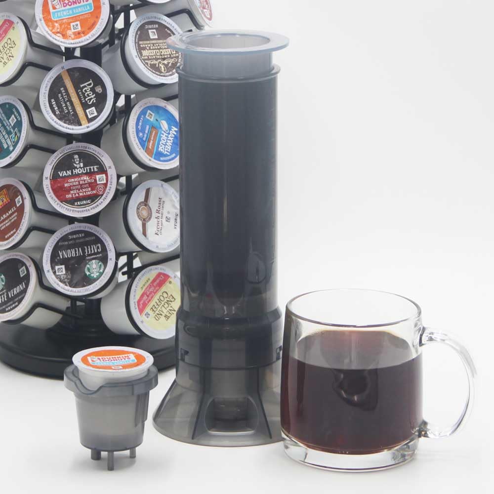 BLACKSMITH FAMILY Portable Travel Coffee Maker Press, Camping Coffee Press, Travel K Cup Coffee Maker - Instantly Makes Delicious Coffee, Compatible with K Cups and Ground Coffee, 4~12 OZ One Shot
